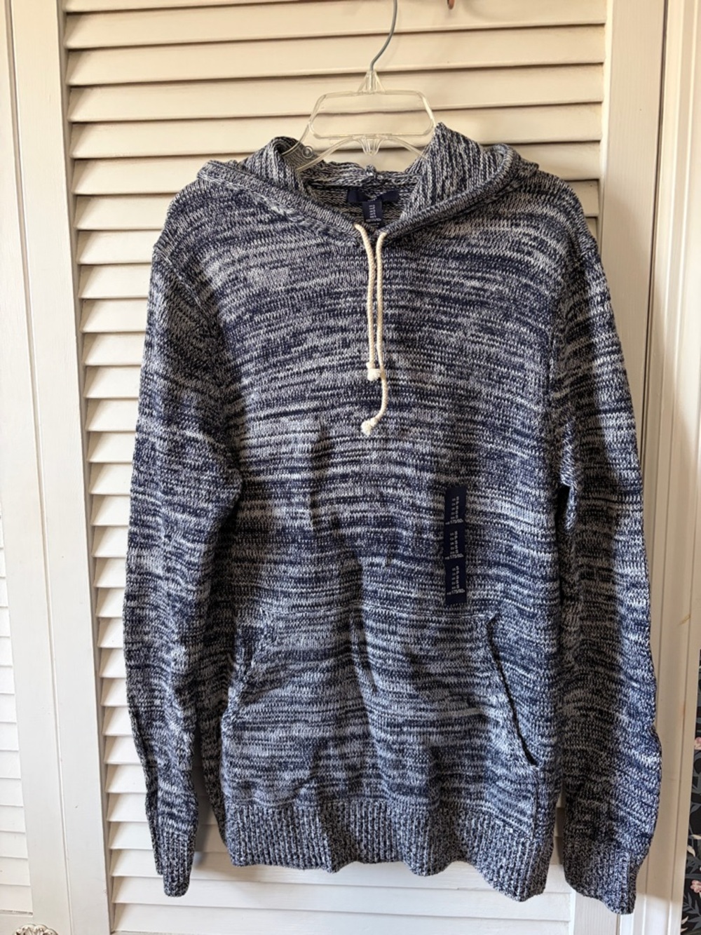Gap Men’s marled knit hooded sweater with Kangaroo Pocket